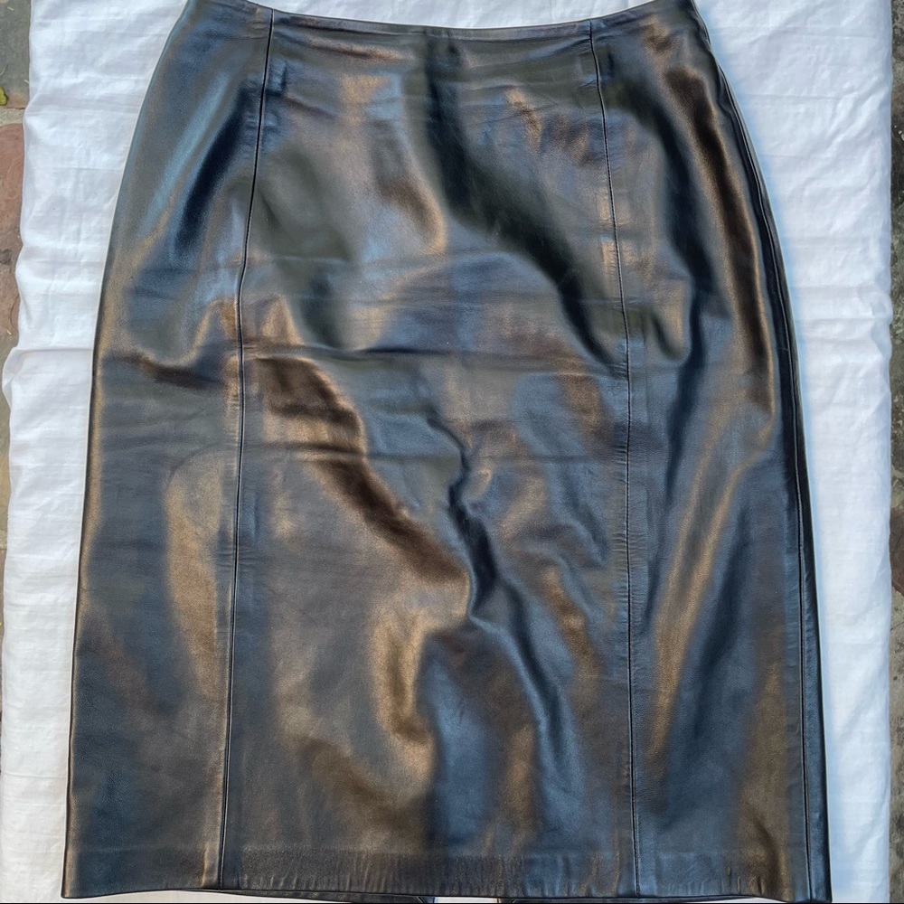 Michael Hoban North Beach Leather black leather skirt size 4